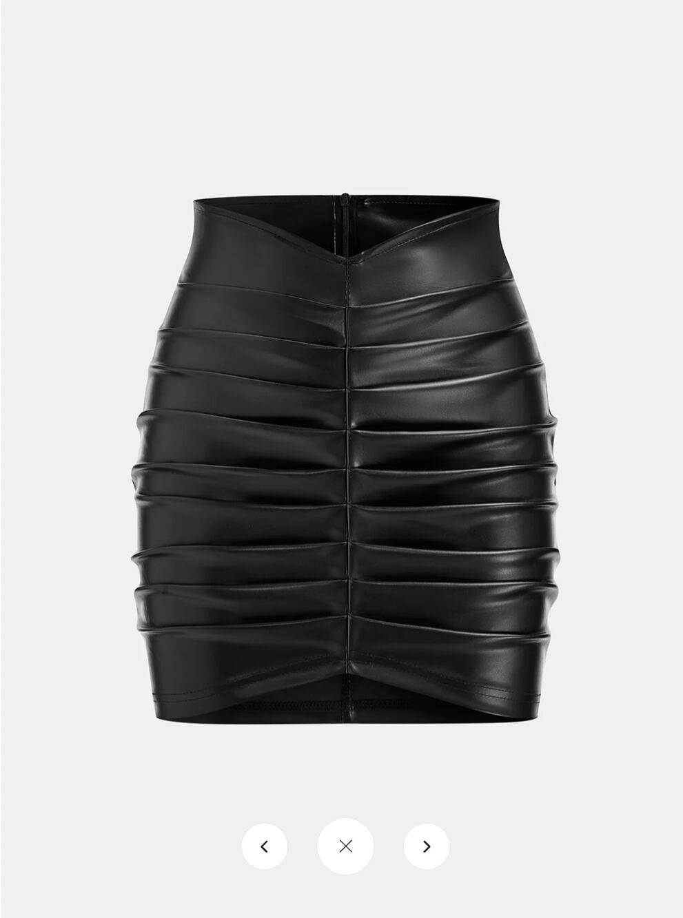 NWT Commense Faux Leather Ruched Mini Skirt Sz M